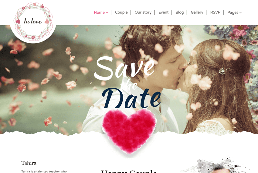 Wedding Inlove Wedding Wedding Planner Website Template